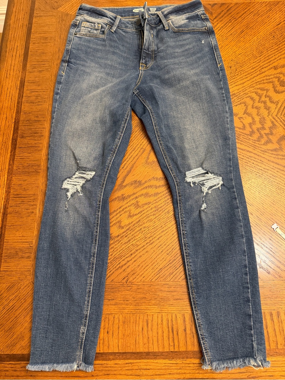 Slim Fit Distressed Jeans - Blue